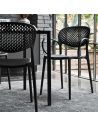 Chaise en polypropylène avec accoudoirs et dossier perforé ABBY CB2194