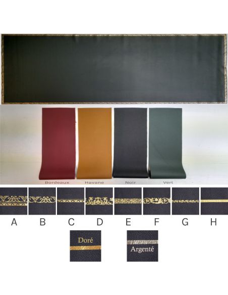 Cuir grain fin de bureau KENYA sur mesure, vachette rectifié, avec dorure