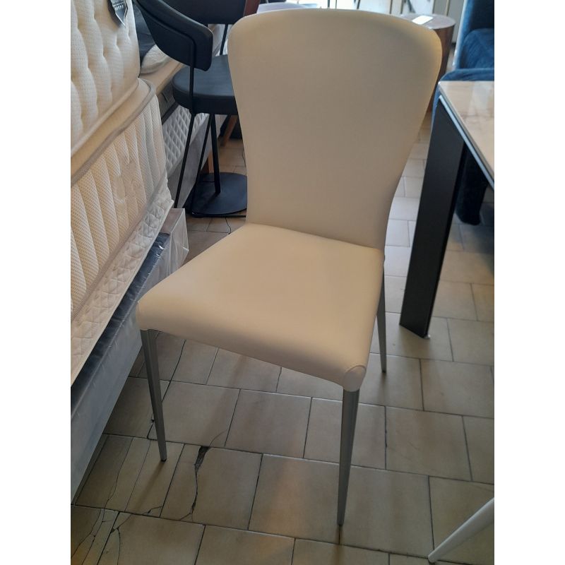 Déstockage Chaise FRANCINE, simili-cuir Magnum blanc EUROPEA