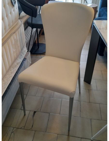 Déstockage Chaise FRANCINE, simili-cuir Magnum blanc EUROPEA