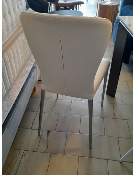 Déstockage Chaise FRANCINE, simili-cuir Magnum blanc EUROPEA