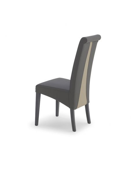 Chaise VALENCIA, assise et dossier tissu Flavia