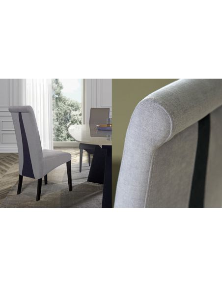 Chaise VALENCIA, assise et dossier tissu Flavia
