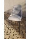 Déstockage Chaise ALIZÉE, pieds ronds métal époxy, assise et dossier tissu Flavia