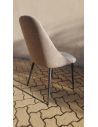 Déstockage Chaise ALIZÉE, pieds ronds métal époxy, assise et dossier tissu Flavia