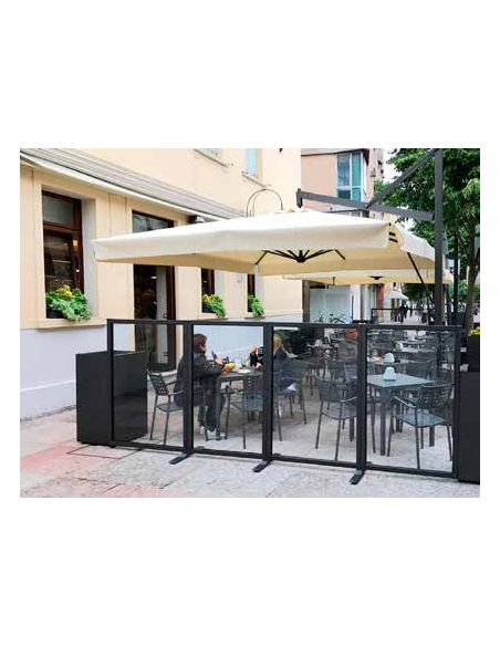 Coupe-vent, cadre tubulaire en aluminium UNICO, H.100cm x L.100cm