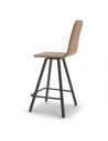 Tabouret pivotant CARLOS, hauteur assise 65 cm, cuir Keen