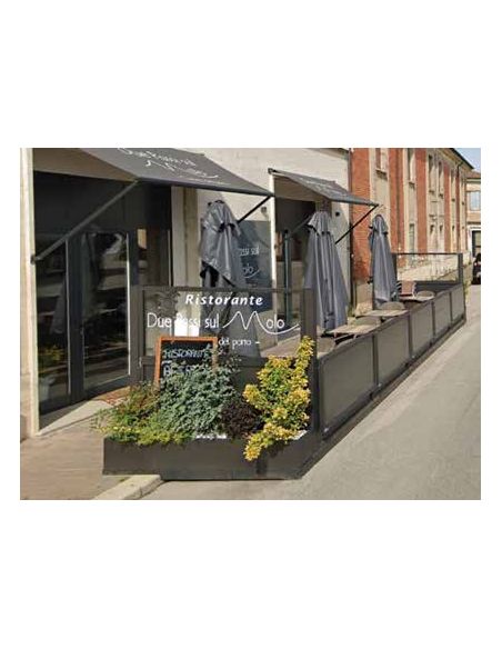 Coupe-vent, cadre tubulaire double en aluminium NAPOLI, H.120/220cm x L.200cm
