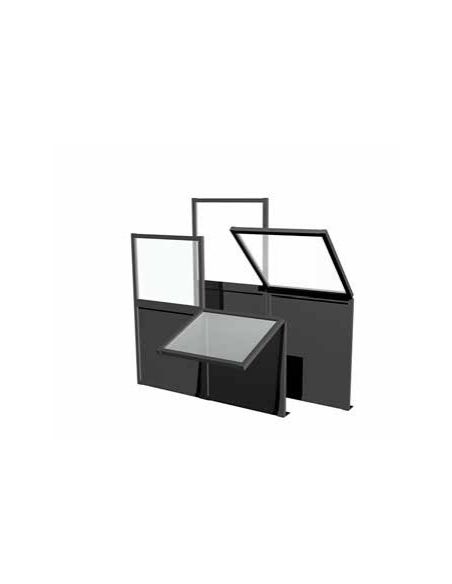 Coupe-vent, cadre tubulaire double en aluminium NAPOLI, H.120/220cm x L.200cm