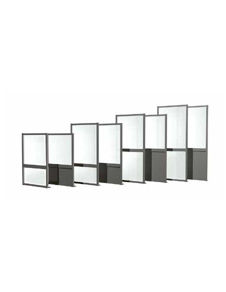 Coupe-vent, cadre tubulaire en aluminium avec profil spécial à rainure unique TOPAZIO, H.150cm x L.100cm