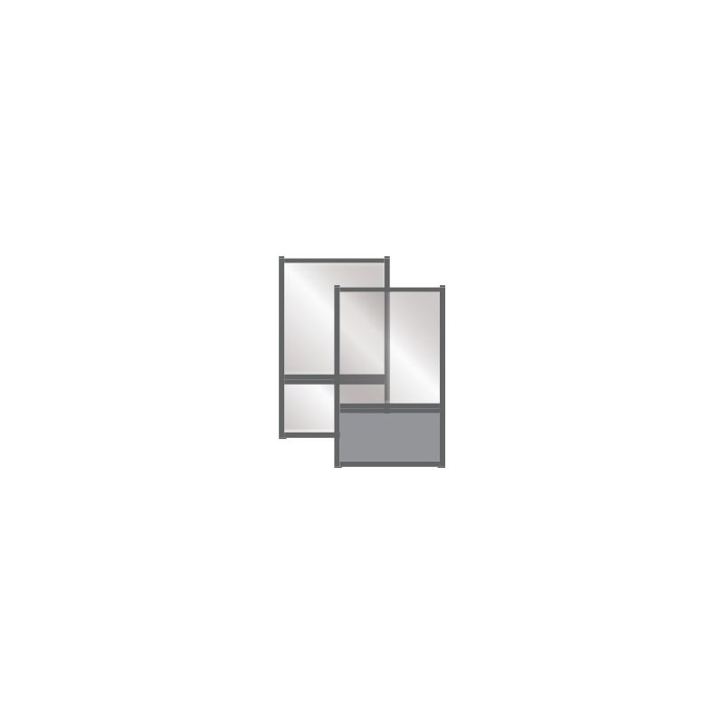 Coupe-vent, cadre tubulaire en aluminium avec profil spécial à rainure unique TOPAZIO, H.180cm x L.100cm