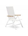 Fauteuil relaxation de jardin BENISA aluminium et teck