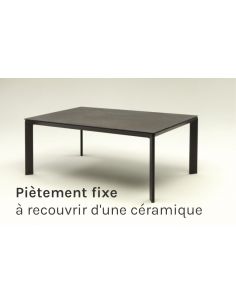 Piètement fixe CLASS avec plateau céramique sur mesure COSENTINO DEKTON