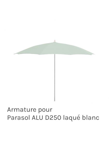 Armature pour parasol ALU diamètre 250 cm laqué blanc