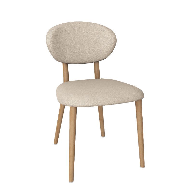 Déstockage Chaise TORO C0110, recouvrement bouclé blanc Cat.4, piétement chêne naturel mat vernis E11