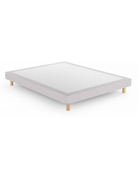 Déstockage Sommier tapissier à lattes hauteur 15 cm 140 x 190 cm coloris blanc