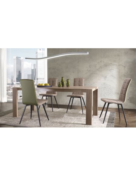Chaise OREGON pieds ronds en métal époxy, tissu simili-cuir Infinity
