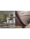 Chaise OREGON pieds ronds en métal époxy, tissu simili-cuir Infinity
