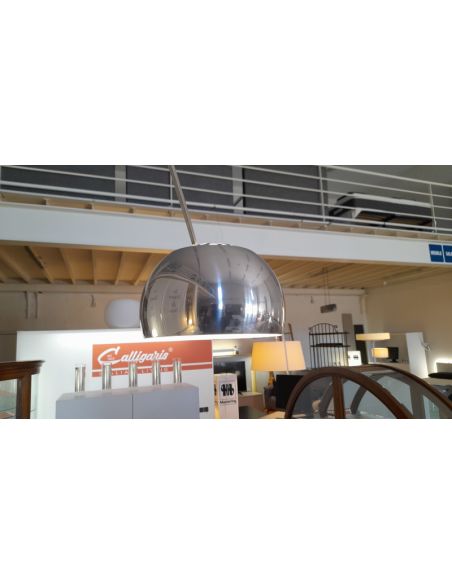 Lampadaire à lumière directe, base en marbre blanc ARCO FLOS, reconditionnée