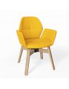 Chaise fixe rotative MOOD 95 M0312, recouvrement Hip Hop yellow, pieds chêne natural E01