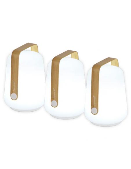 Lot de 3 lampes bamboo hauteur 12 cm BALAD