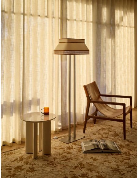 Lampadaire 2 lumières SQUARE crème