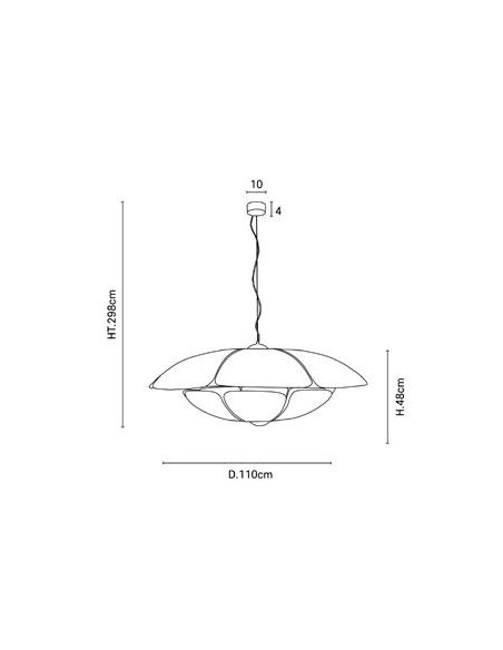 Suspension XL 5 lumières COQUILLAGE D110 lin écru