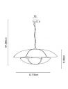 Suspension XL 5 lumières COQUILLAGE D110 lin écru