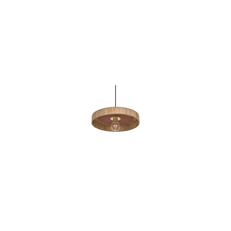 Suspension forme cylindre en fibres naturelles de bana PORTINATX D40 terracotta
