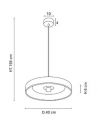 Suspension forme cylindre en fibres naturelles de bana PORTINATX D40 terracotta