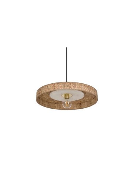 Suspension forme cylindre en fibres naturelles de bana PORTINATX D50 blanc