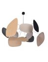 Suspension XL 1 lumière esprit mobile SCREEN 70'S bouleau/raphia/lin noir