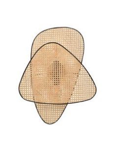 Applique 2 lumières base en métal peint SCREEN cannage naturel