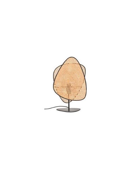 Lampe base en métal peint SCREEN cannage naturel