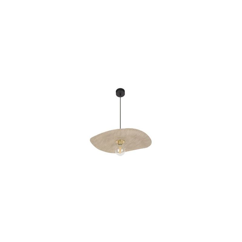 Suspension 1 lumière avec abat-jour en matière Varian® RIVAGE S naturel