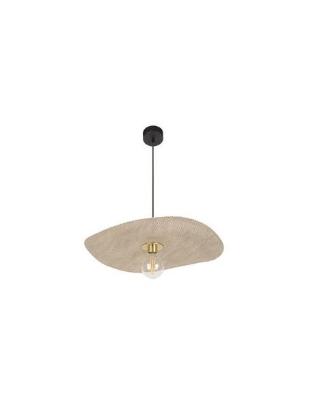Suspension 1 lumière avec abat-jour en matière Varian® RIVAGE S naturel