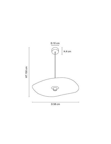 Suspension 1 lumière avec abat-jour en matière Varian® RIVAGE S naturel
