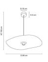 Suspension 1 lumière avec abat-jour en matière Varian® RIVAGE S naturel