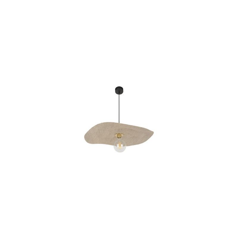 Suspension 1 lumière avec abat-jour en matière Varian® RIVAGE M naturel