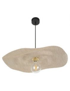 Suspension 1 lumière avec abat-jour en matière Varian® RIVAGE L naturel