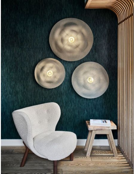 Applique avec abat-jour en matière Varian® RIVAGE M naturel