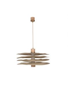 Suspension 2 lumières superposition de 4 abat-jour en matière Varian® RIVAGE S naturel