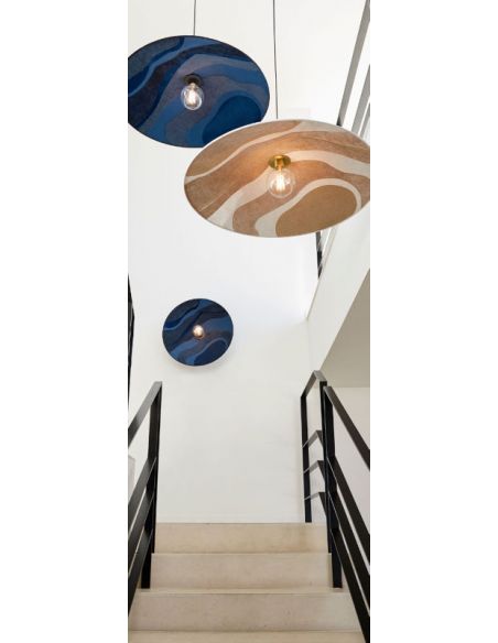 Suspension 1 lumière SONIA LAUDET D80 malachite sable