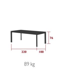 Déstockage Table de jardin extensible 220-280-340 x 100 cm VALEA, coloris anthracite 2