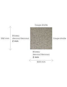 Quartz STELLAR GREY SILESTONE, longueur 602 mm x largeur 592 mm 2