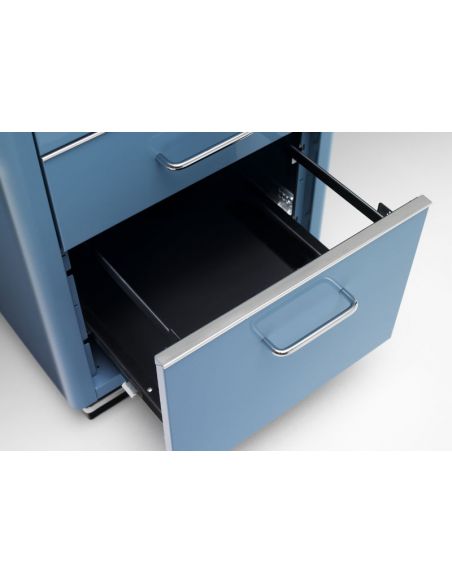 Bureau métallique 2 tiroirs + 1 tiroir à dossiers (côté droite) avec moulures décoratives CLASSIC LINE TB 225-1