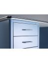 Bureau métallique 4 tiroirs (côté gauche) + 2 tiroirs et 1 tiroir à dossiers (côté droit) sans moulures décoratives CLASSIC LINE