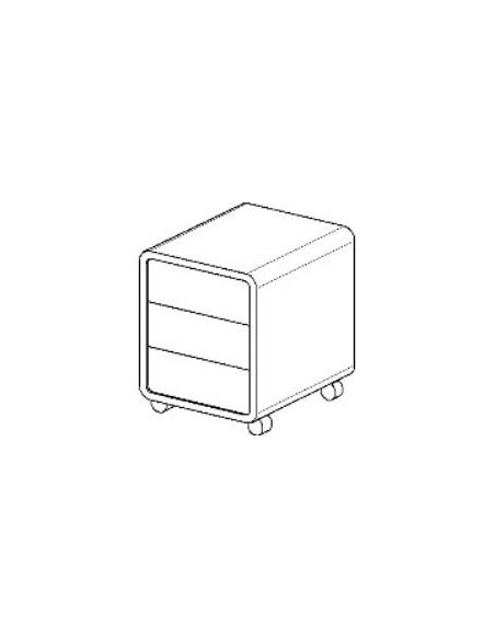 Conteneur métallique à roulettes avec 3 tiroirs R 20-1