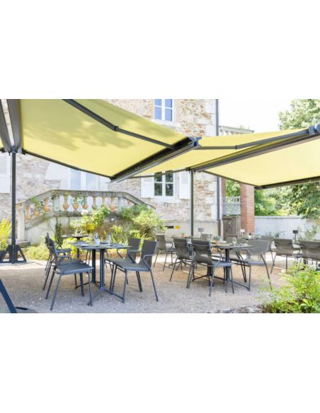 Toile protection solaire extérieure toute transparence SOLTIS 86 Non feu M1, largeur 267 cm