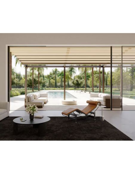 Toile protection solaire extérieure toute transparence SOLTIS 86 Non feu M1, largeur 267 cm
